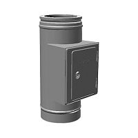 Тройник с прямоугольной дверцей, Permeter, 25 мм, D130, серый, Schiedel